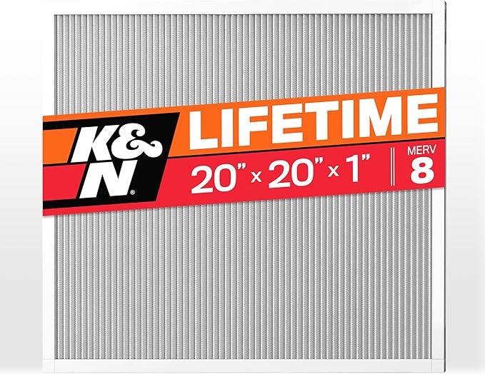 K&N 20X20X1 HVAC Furnace Air Filter, Lasts a Lifetime, Merv 8, the Last HVAC by KNEngineeringInc