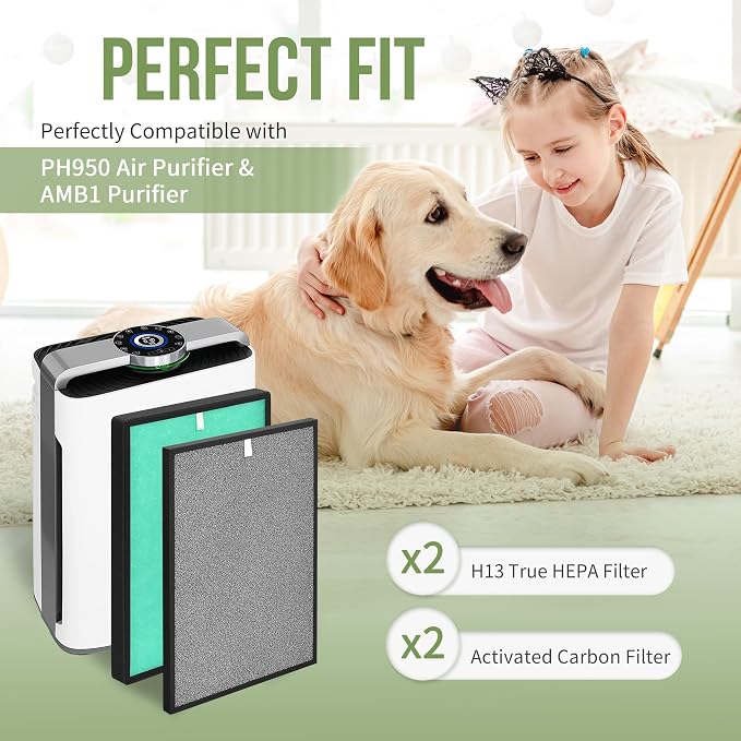PH950 Filters Compatible with Turonic PH950 HEPA Air Pu-rifier and Extract-All - Image 2