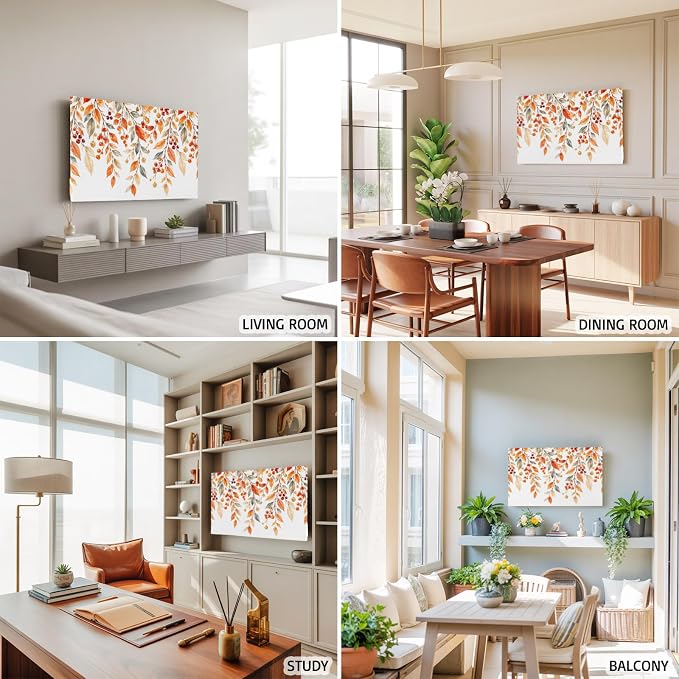 Autumn Leaves Orange Watercolor Indoor TV Cover, Elastic TV Screen Protector - Image 5