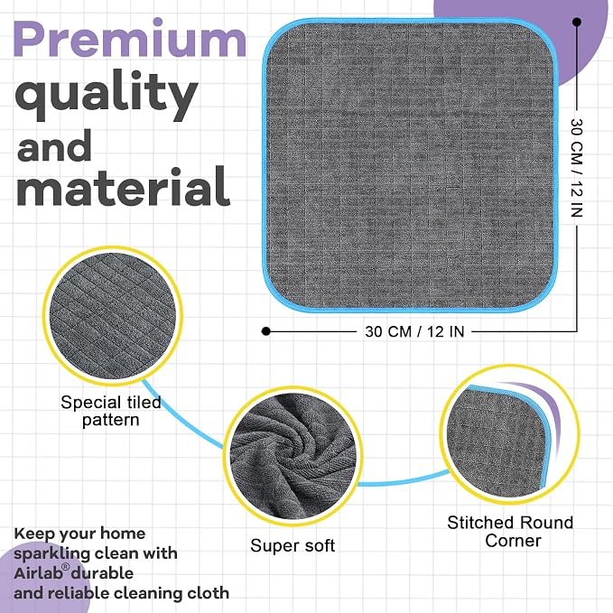 Airlab Glass Polishing Cloth Streak Free Miracle Cleaning Cloth Lint Free - Image 3