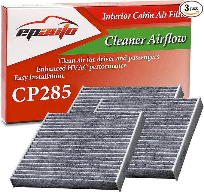 EPAuto CP285 Premium Cabin Air Filter includes Activated Carbon, 3 Packs by EPAuto