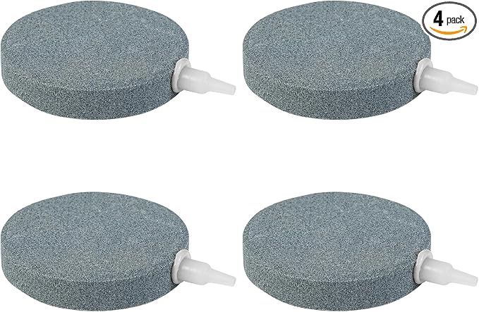 AQUANEAT Air Stone Disc, 4 Packs, Aerator Bubble Diffuser, Air Pump Accessories by Aquaneat