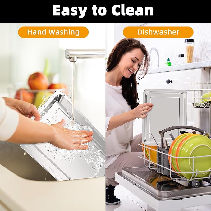 Air Fryer Basket for Oven, 2 Set Air Fryer Pan and Crisper Tray, YEPATER 18.7" - Image 5