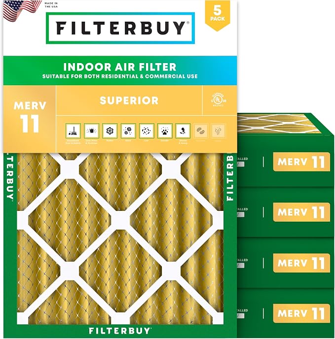 Filterbuy 20x24x4 Air Filter MERV 11 Superior Pet & Allergy Defense, by Filterbuy