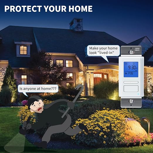 Ortis 7-Day Programmable in-Wall Timer Switch, Auto On/Off at Sunrise/Sunset - Image 4