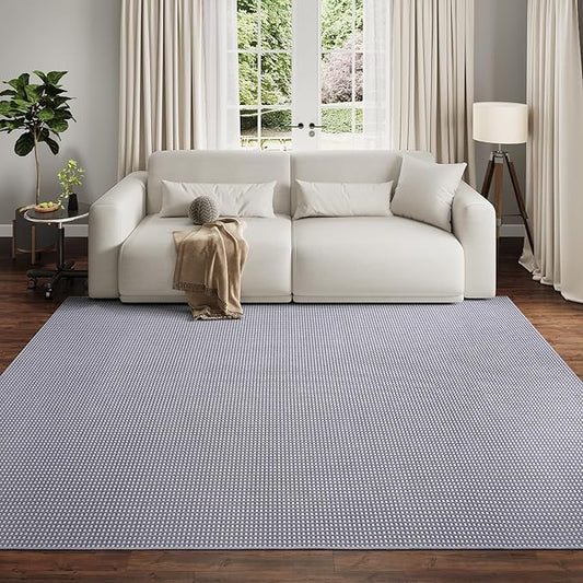 YDKGL Boho Washable Area Rugs 6x9 ft, Non Slip Area Rug for Living Room, Braided Office Rugs Bedroom Rug Woven Washable Indoor Floor Carpets for Office Dining Bedroom Living Room, Easy to Clean, Gray