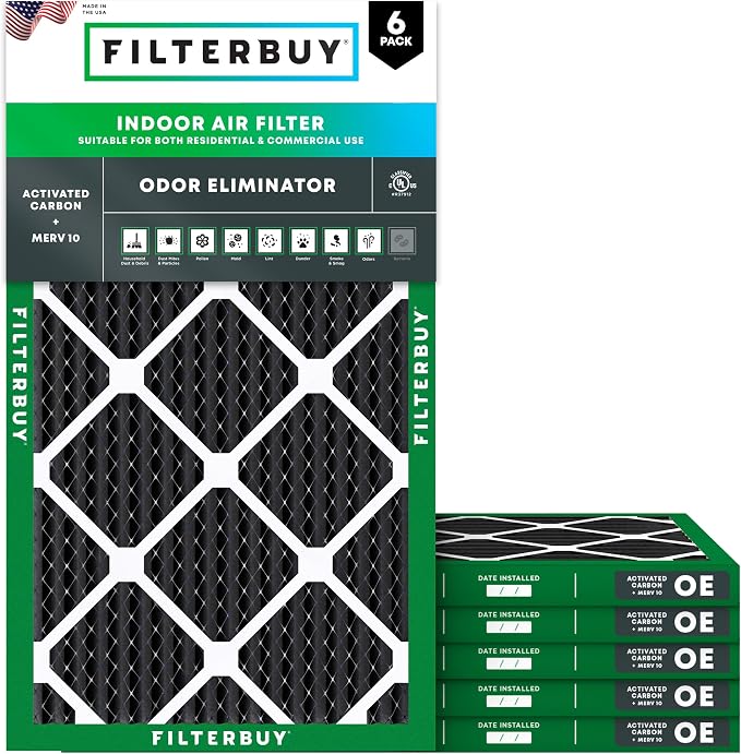 Filterbuy 16x24x1 Air Filter MERV 10 Odor & Allergy Defense by Filterbuy
