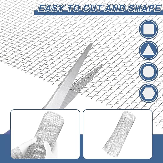 uxcell 6 Mesh 79" x 10" Woven Wire Mesh, 316 Stainless Steel Air Vent Filter - Image 4