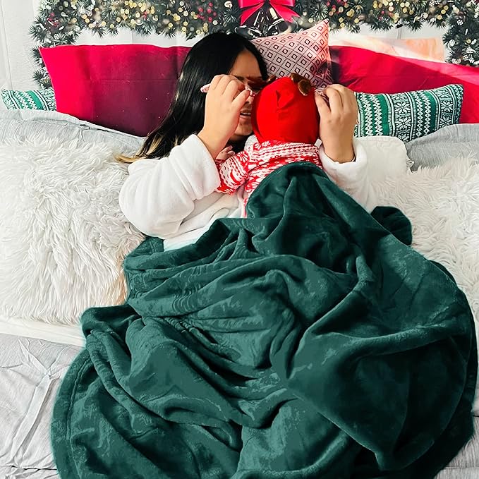 Bedsure GentleSoft Fleece Blanket Twin Size Emerald Green - 300GSM Lightweight Plush Fuzzy Cozy Soft Warm Blanket for Bed, Sofa, Couch, Travel, Camping, 60x80 inches