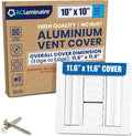 10" x 10" Duct Hole Aluminum 4-Way Vent Cover: Adjustable Curved Blade Air by ACLAMINAIRE