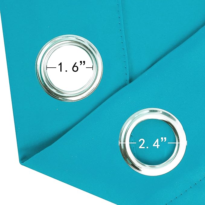 LEMOMO Teal Thermal Blackout Curtains/52 x 95 Inch/Set of 2 Panels Room Darkening Curtains for Bedroom