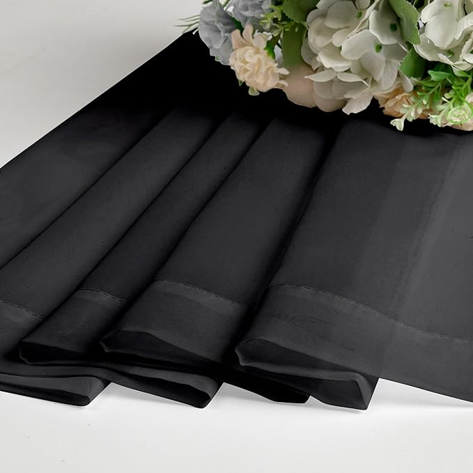 Aiyufeng 2 Pack: Basic Black Sheer Curtain Drapes for Living Room 84 Inch Length 2 Panels, Light Filtering Voile Drapes for Bedroom, Patio, Sliding Door, Each 59" W x 84" L, Black