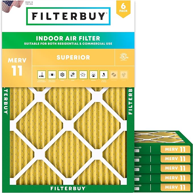 Filterbuy 18x21x1 Air Filter MERV 11 Superior Pet & Allergy Defense, by Filterbuy