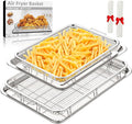 Air Fryer Basket, 2 Set Air Fryer Pans and Tray by MakeCookingMoreEasier