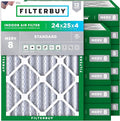 Filterbuy 24x25x4 Air Filter MERV 8 Essential Dust & Allergy Defense, by Filterbuy