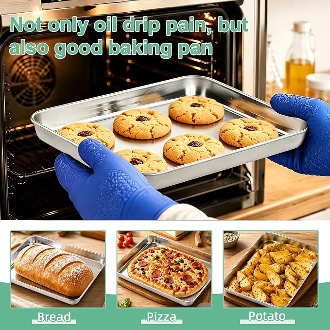 TeamFar Air Fryer Basket for Oven, 2 Set Air Fryer Accessories, 10.4” x 8” | - Image 6