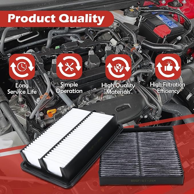 PAJ8-13-3A0A Engine Air Filter and BDGF-61-J6X Cabin Air Filter kit Compatible - Image 5