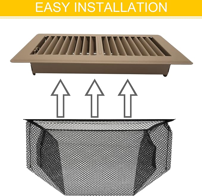 MODERN WAVE - Floor Air Vent Cover Screen - Floor Register Trap Mesh Filter Net - Image 2