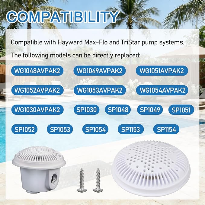 WG1048E Pool Suction Cover for Hayward Suction and Dual Suction Outlet，（Top - Image 5