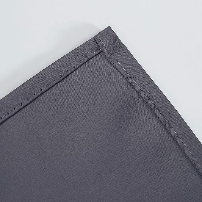 LEMOMO Grey Blackout Curtains 52 x 63 Inch/Gray Curtains Set of 2 Panels/Room Darkening Curtains for Bedroom Thermal Insulated Drape