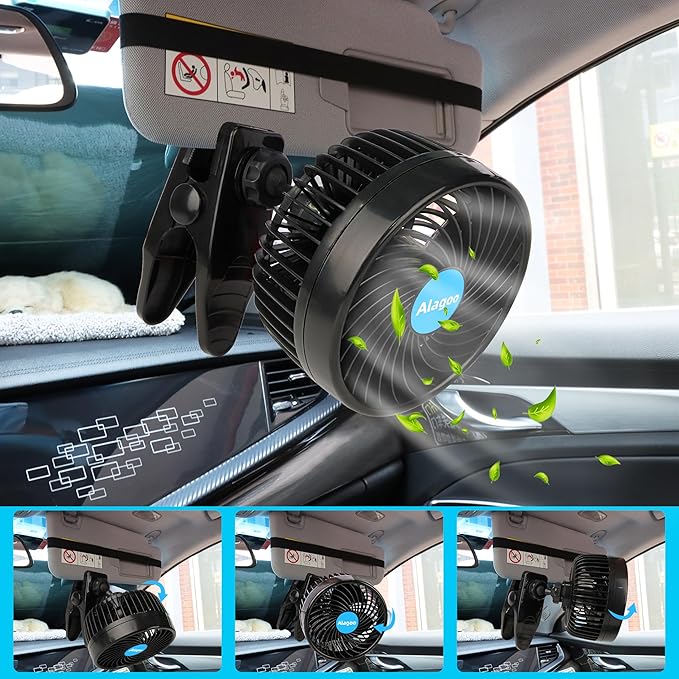 Alagoo Car Fan 6'' 12V Cool Gadgets Clip Fan - Image 7