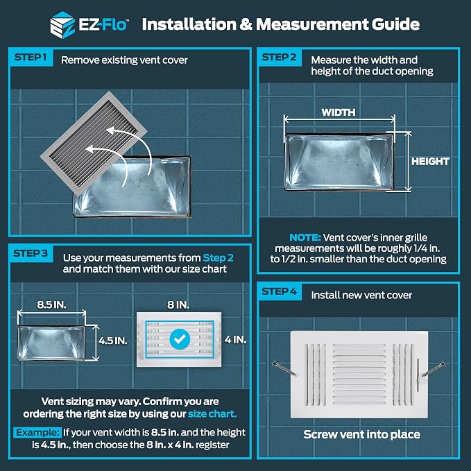 EZ-FLO 8 x 4 Inch Air Vent Cover - Image 3