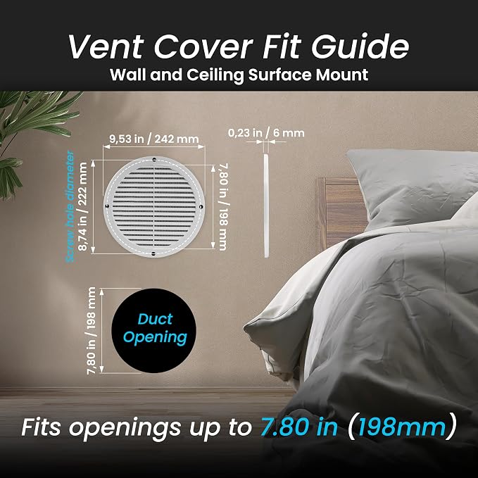 Repa Market 8 Inch White Round Air Vent Cover - Image 2