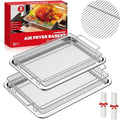 Air Fryer Basket for Oven, 2 Set Stainless Steel Crisper Tray Set, 360° Air by Kaiserchef