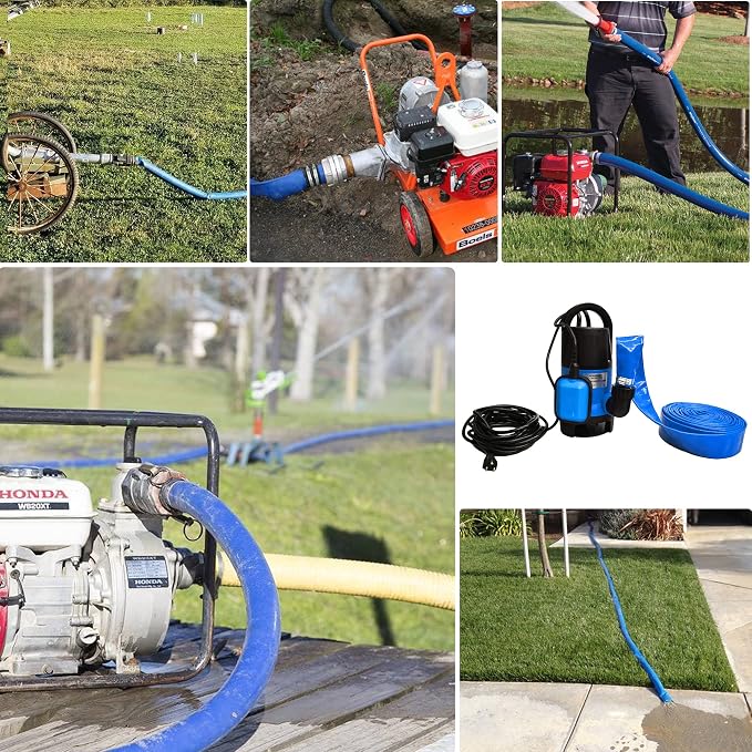 DAVCO 2" x 25 ft Pool Backwash Hose, Heavy Duty Reinforced Blue PVC Lay Flat - Image 8