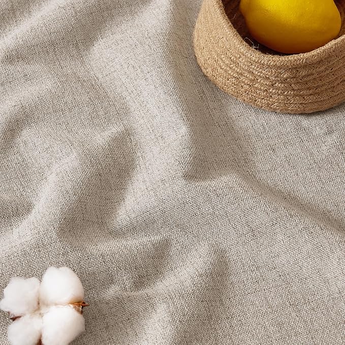 RYB HOME Linen Textured 100% Blackout Curtains for Bedroom, Insulating Energy Saving Window Curtains for Living Room Dining Patio Sliding Glass Door, Wide 52 x Long 90 inch, Beige, 2 Panels