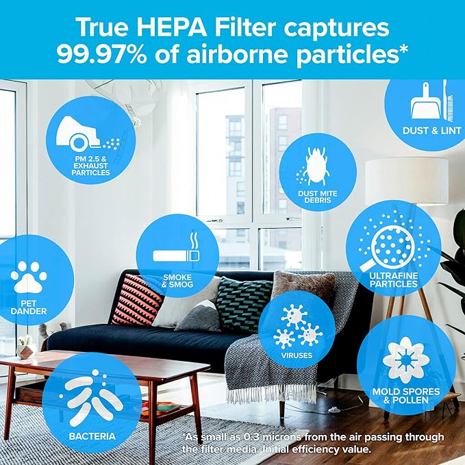 Filtrete F1 Room Air Purifier Filter, True HEPA Premium Allergen, & Virus - Image 3