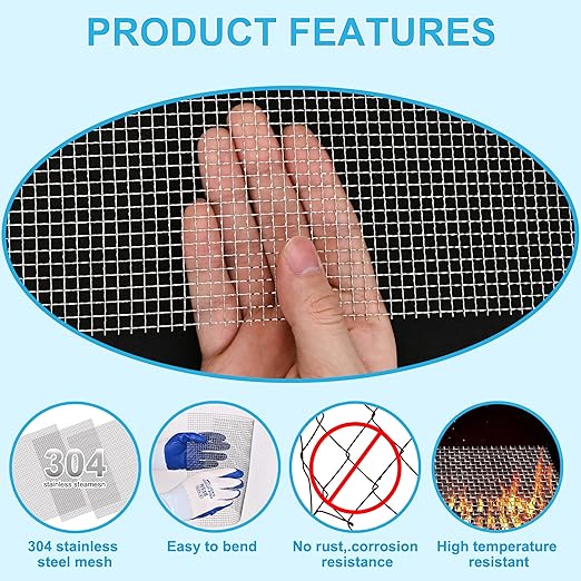 8 Pcs 13x9 20 Mesh 304 Stainless Steel Wire Mesh Sheet, Rustproof Metal Mesh - Image 6