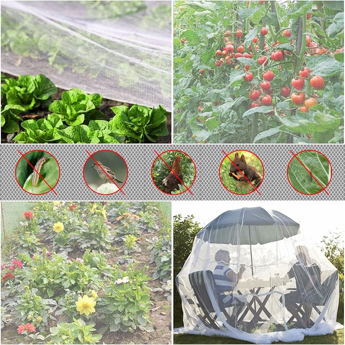 Garden Netting, 2 Pack 10x33Ft Ultra Fine Mesh Netting Pest Barrier Protection - Image 2