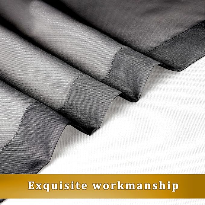 Aiyufeng Black Curtains & Drapes - Soft & Elegant Semi Sheer Curtains Privacy Panels for Living Room Bedroom Dining Patio Door Beautiful Window Decor, W40 x L72, 2 Pcs