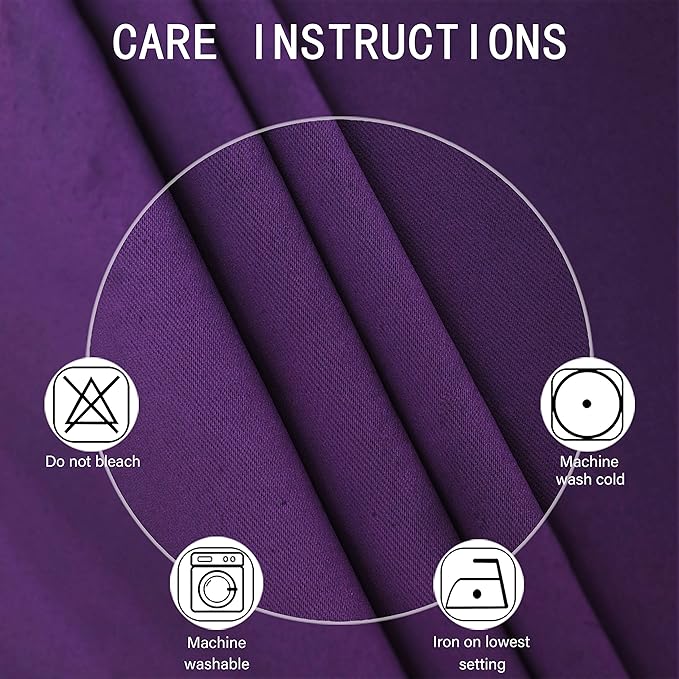 LEMOMO Purple Thermal Blackout Curtains/52 x 95 Inch/Set of 2 Panels Room Darkening Curtains for Bedroom