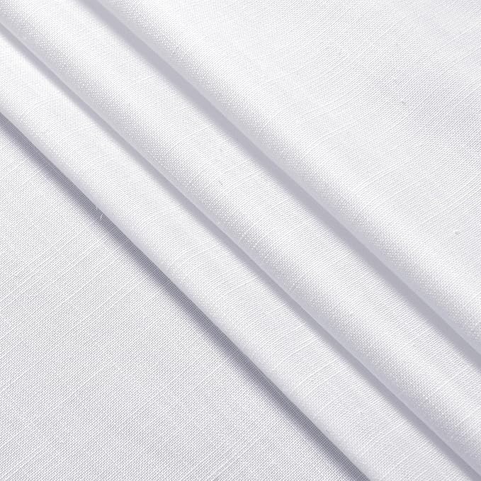 Snow White Linen Curtains 108 Inches Long for Living Room Light Filtering Semi Sheer Curtain Back Tab Luxury Neutral Modern Farmhouse Decor Floor to Ceiling High Window for Bedroom 52x108,2 Panels