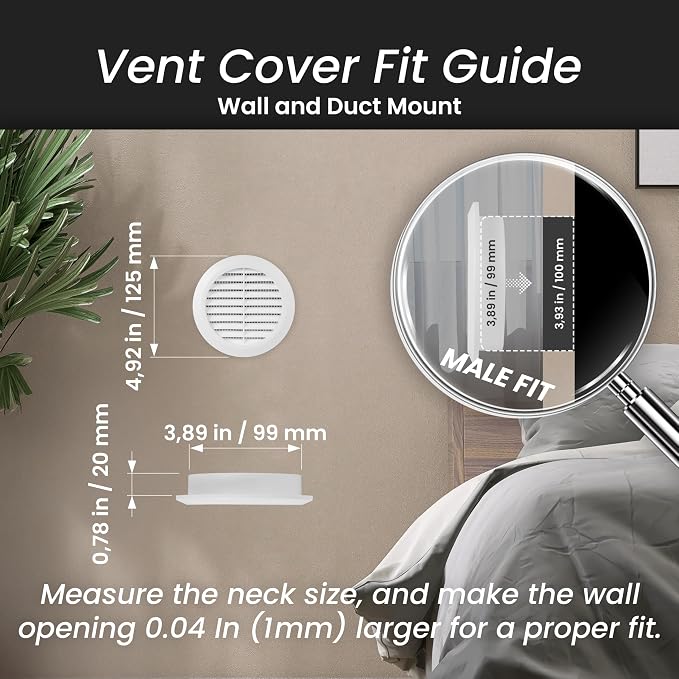 Repa Market 4 Inch White Round Air Vent Cover - Image 2