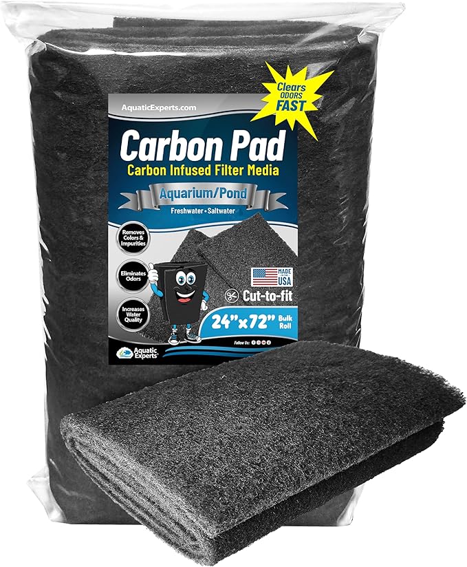 Aquarium Carbon Pad – Cut‑to‑Fit Carbon Infused Filter Pad Media by AquaticExperts