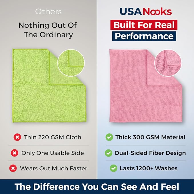 USANOOKS Microfiber Cleaning Cloth Light Pink - Image 3