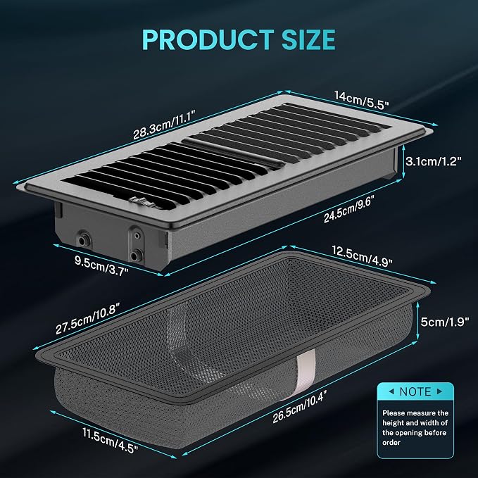 Floor Register 4 x 10 Inch, HG Power 3 Pack Heavy Duty Floor Vent Covers - Image 6