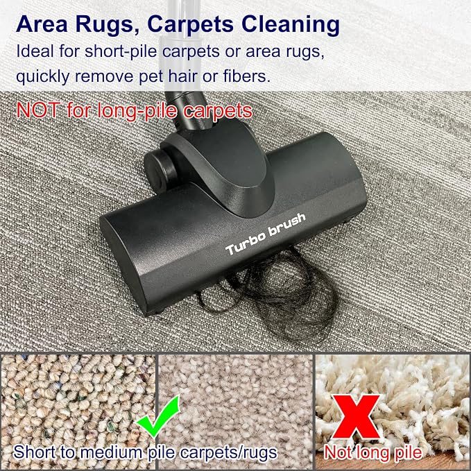 Portek Turbo Brush Head for 1-1/4" and 1-3/8" Vacuum Cleaners, Air-Driven Floor - Image 5