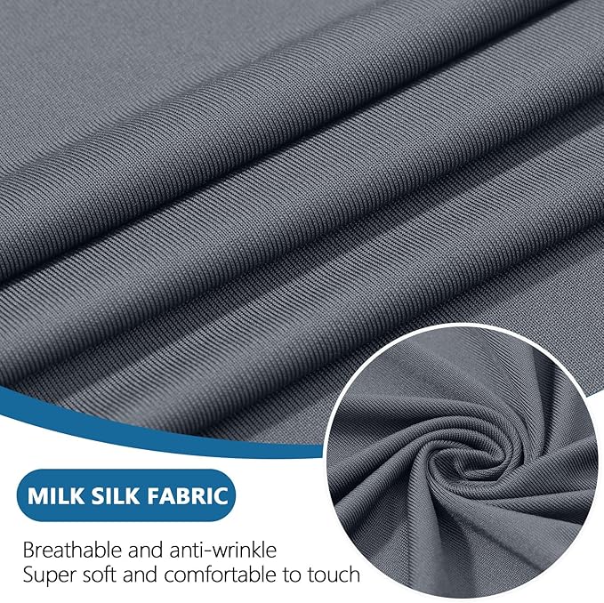 hyha Milk Silk Couch Cushion Covers, Soft Magic Sofa Covers Washable for 2 Cushion Couch, Stretch Sectional Outdoor Cushion Covers for Patio Furniture with Elastic Bottom(2 Packs, Dark Gray)