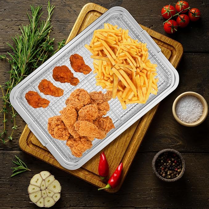 Air Fryer Basket for Oven, OPENICE 18.6" x 12.8" Air Fryer Basket and Tray Set - Image 6