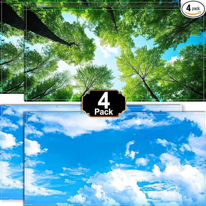 Aheroi 4-Pack Fluorescent Magnetic Light Covers by Aheroi