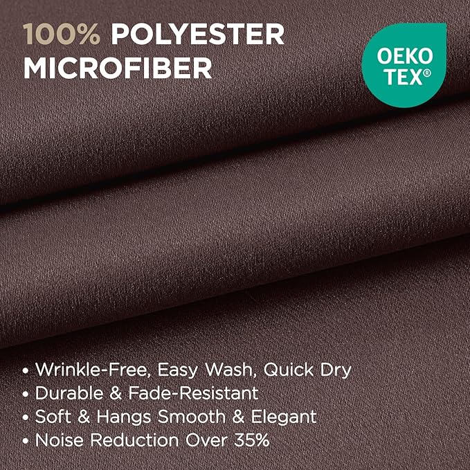 Joydeco Blackout Curtains 108 Inch Length 2 Panels Set, Thermal Insulated Long Curtains& Drapes 2 Burg, Room Darkening Grommet Drapes for Living Room Bedroom Window (W52 x L108 Inch, Chocolate)