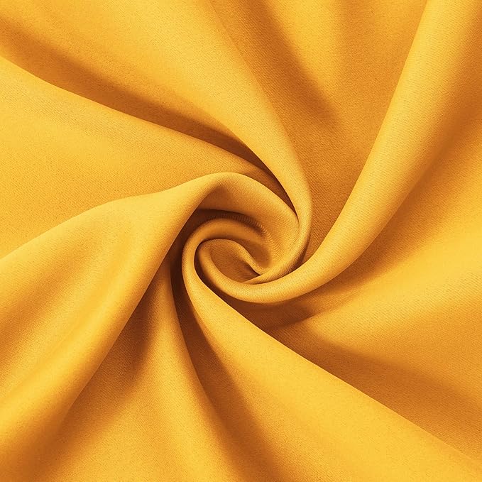 LEMOMO Yellow Thermal Blackout Curtains/42 x 95 Inch/Set of 2 Panels Room Darkening Curtains for Bedroom