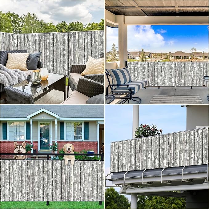 Balcony Privacy Screen 4.3' x 29.5' UV Protection Weather-Resistant Patio - Image 7