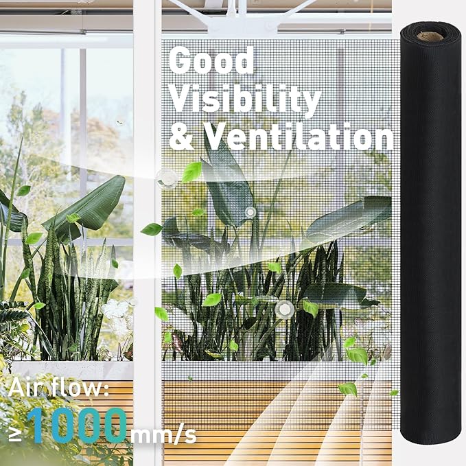 304 Stainless Steel Mesh Window Screen Roll, 35IN x 10FT Black Metal Window - Image 4