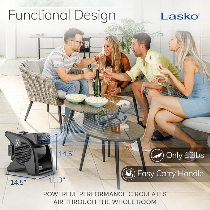Lasko High Velocity Fan, 375 CFM, Professional Utility Pivoting Blower Fan - Image 5