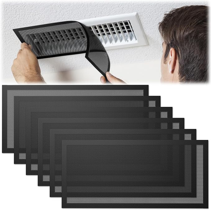 Floor Register Vent Cover- 5.5"x12" Magnetic Air Vent Screen Mesh Cover by warmfarm